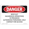 Signmission OSHA Danger Sign, 10" Height, 14" Width, Rigid Plastic, Keep Out Hazardous Operations, Landscape OS-DS-P-1014-L-1906 - alternate 1